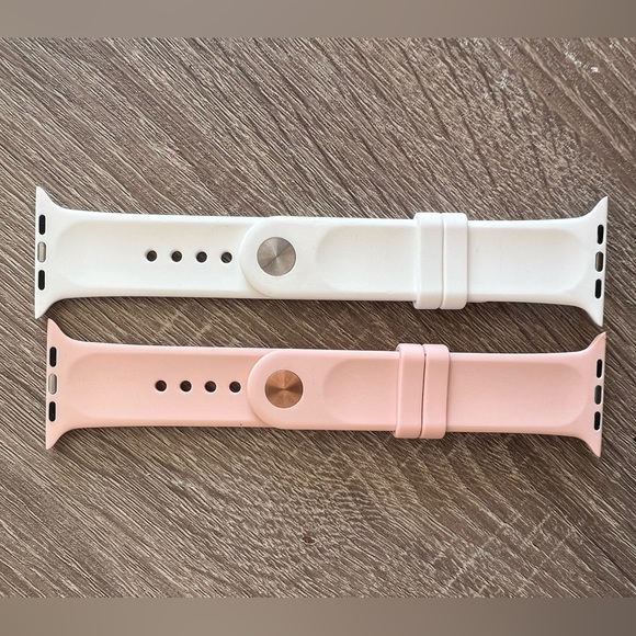 NWT 2 Pack Sport Band Apple Watch (Pink Sand/White, 49mm 45mm 44mm 42mm) - Picture 6 of 6